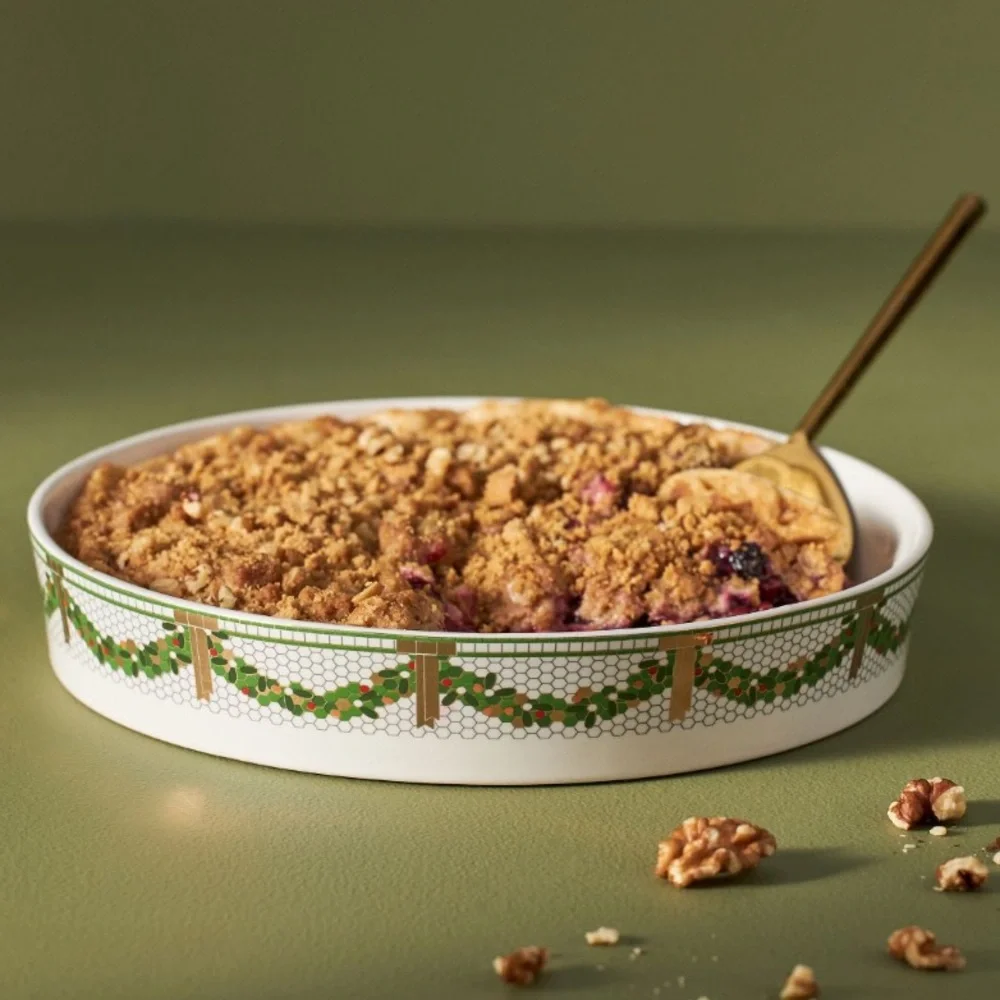 Bistro Tile Pie Dish 24K Gold festive holiday